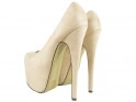 Beige High Heels Wildleder High Heels für Damen - 4