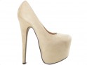 Beige High Heels Wildleder High Heels für Damen - 1