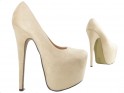 Beige High Heels Wildleder High Heels für Damen - 3