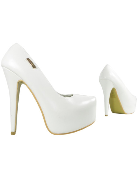 Balts paklājs līgavas platformas stilettos eko ādas - 4
