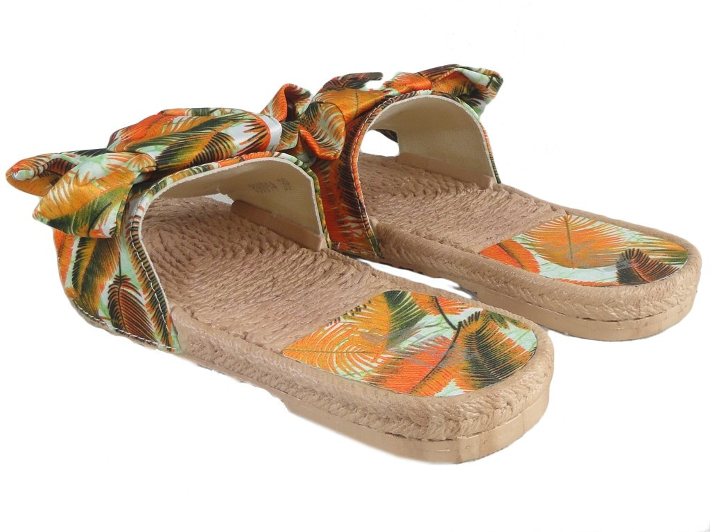 Orange Damen flache Hausschuhe Sommerschuhe - 3
