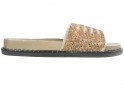 Golden rubber flip-flops with shiny zirconia - 1