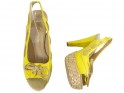 Żółte sandały na platformie buty na szpilce - 2