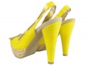 Dzeltenas platformas sandales ar stiletto papēža kurpes - 4