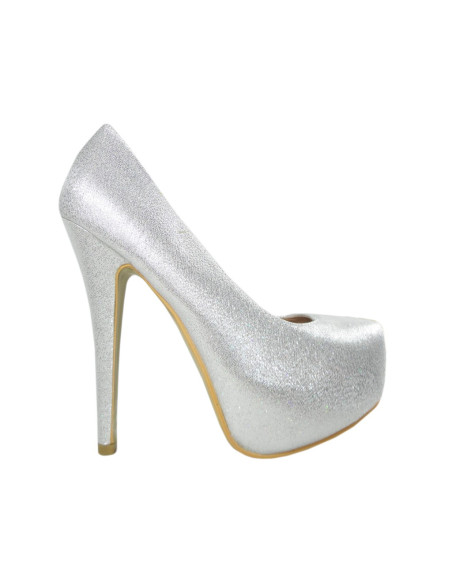 Outlet sudraba kāzu platformas stilettos - 1