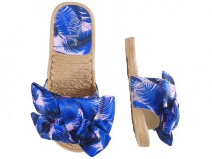 Сині шльопанці жіночі плоскі літні туфлі - 2