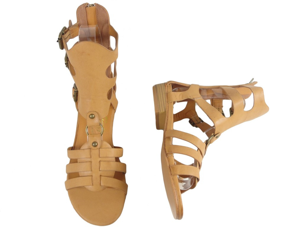 Sandales de gladiateur pour dames en cuir écologique - 2