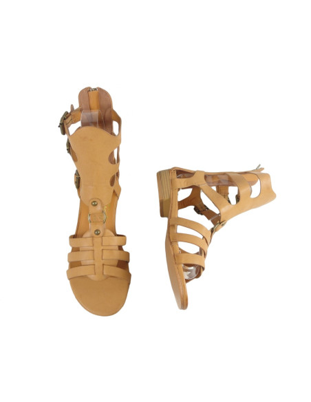 Brown ladies' gladiatorial sandals eco leather - 2