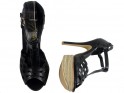 Melnas stiletto sandales platformas kurpes - 2