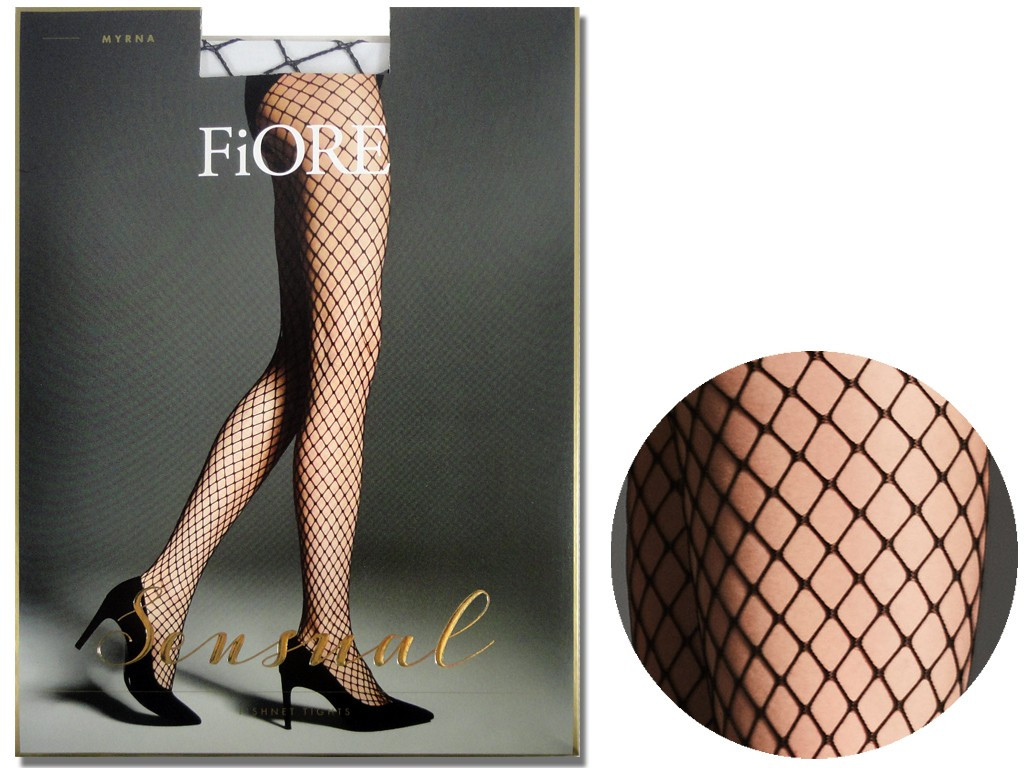 Schwarze Netzstrumpfhose für Frauen mit größerem Auge Fiore - 3