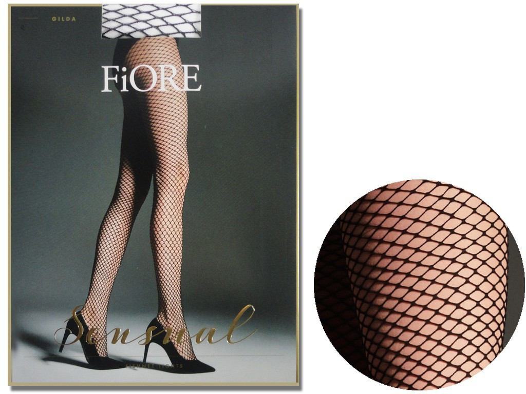 Schwarze Fiore mittelgroße Netzstrumpfhose für Frauen - 3