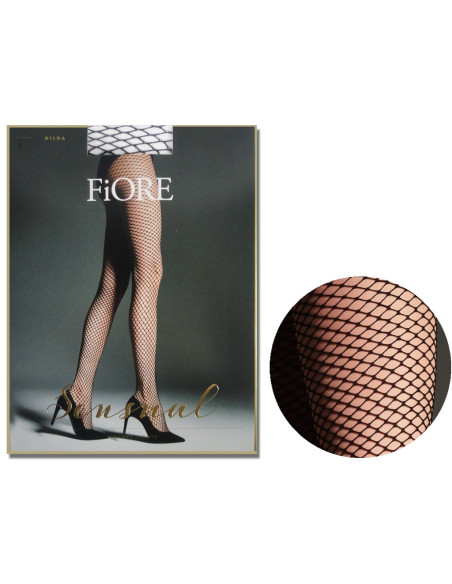 Středně černé síťované punčochy Fiore - 3