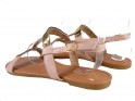 Dámské růžové sandály ploché boty - 4
