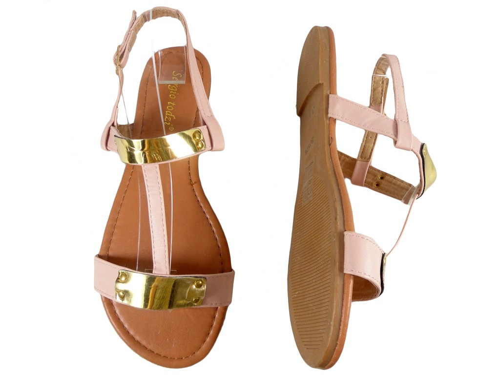 Pink women's sandals flat boots - 2