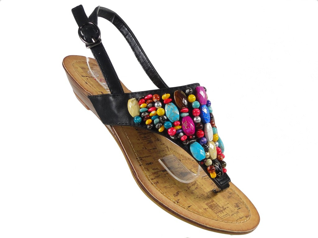 Black women's sandals on the bead hook - 3