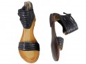 Sandale negre pentru femei, cu o curea superioară - 2