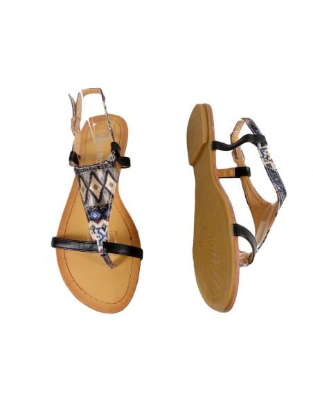 Sandale negre pentru femei, flip-flops - 2