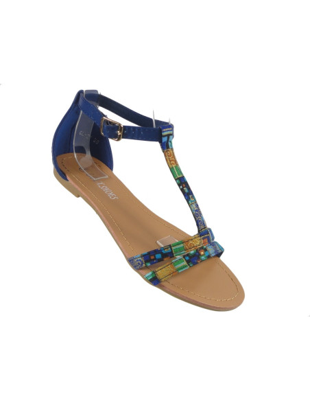 Sandale bleumarin femei dama pantofi plati de vara - 3