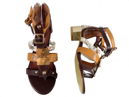 Sandale maro de dama Pantofi romani - 2