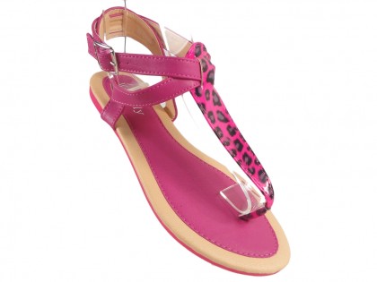 Női rózsaszín szandál papucs nyári cipő - 3