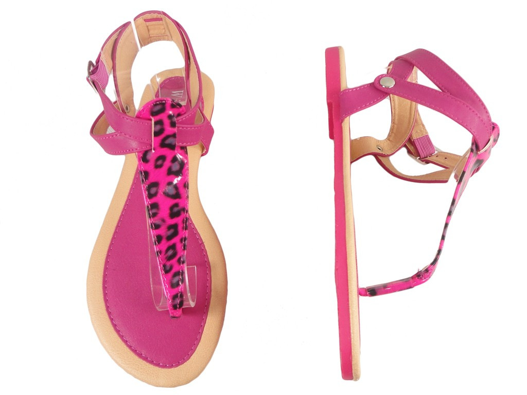 Rosa Damensandalen, Flip-Flops-Sommerschuhe - 2