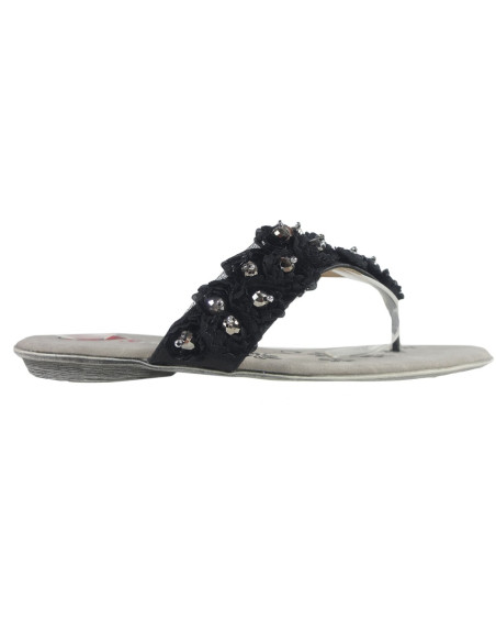 Tongs noires en zircone pour femmes - 1
