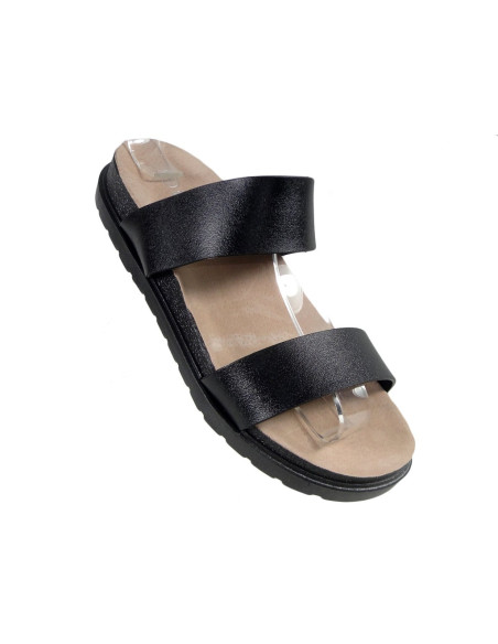 Melnas gumijas siksniņas flip-flops plakanas - 3
