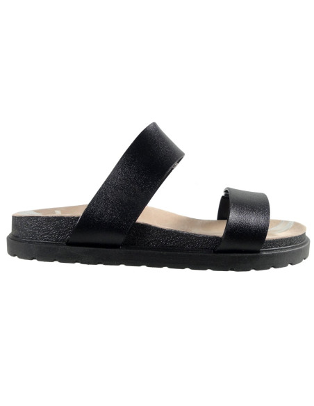 Melnas gumijas siksniņas flip-flops plakanas - 1