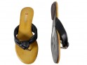 Black ladies' flip flops eco leather - 2