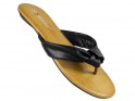 Black ladies' flip flops eco leather - 3