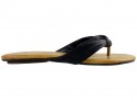 Black ladies' flip flops eco leather - 1