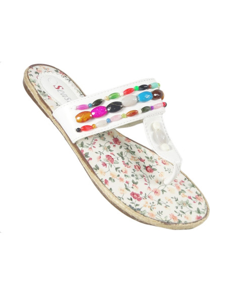 White flip-flops flat shoes light summer boots - 3