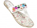 Białe klapki japonki płaskie lekkie buty na lato - 3