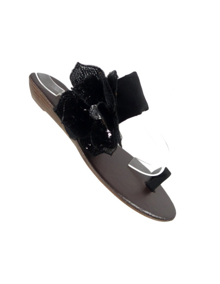 Melnas sieviešu plakanās flip flops - 3