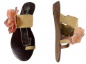 Dámske béžové papuče na šľapkách s klinovým podpätkom - 2