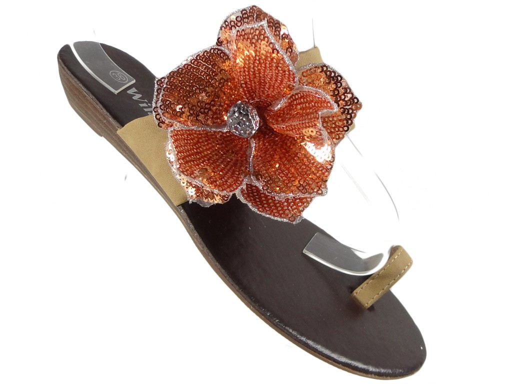 Des tongs beiges pour les chaussures des femmes - 3