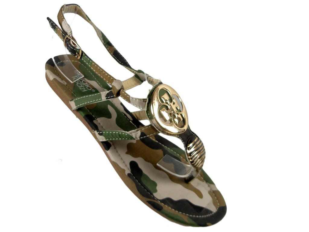 Női szandál lapos camo cipő - 3
