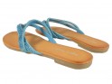 Papuci albaștri plat cu flip-flops cubic zirconia - 4