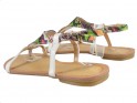 Weiße Damen flache Sandalen Flip-Flops - 4