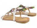 White women's sandals flat flip flop boots - 4
