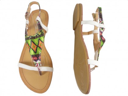 Baltas dāmu plakanās sandales flip flops - 2