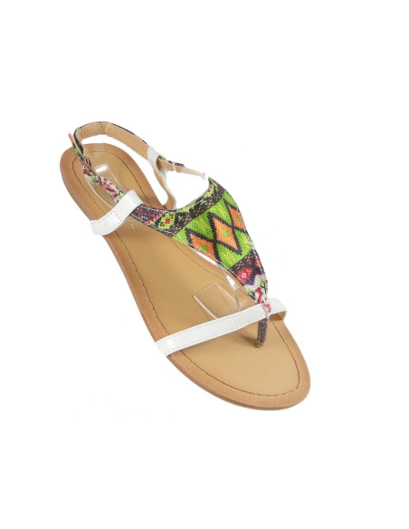 Białe sandały damskie płaskie buty japonki - 3