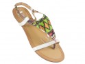 Weiße Damen flache Sandalen Flip-Flops - 3