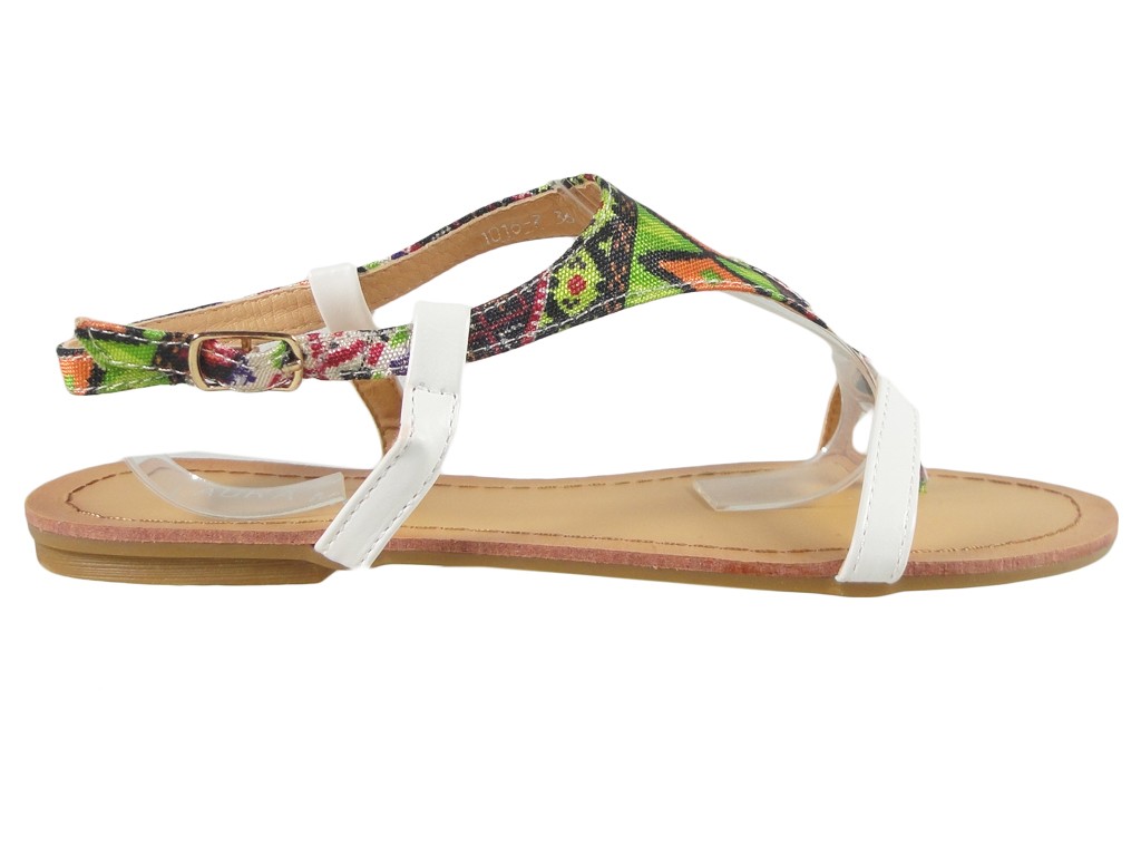 Baltas dāmu plakanās sandales flip flops - 1