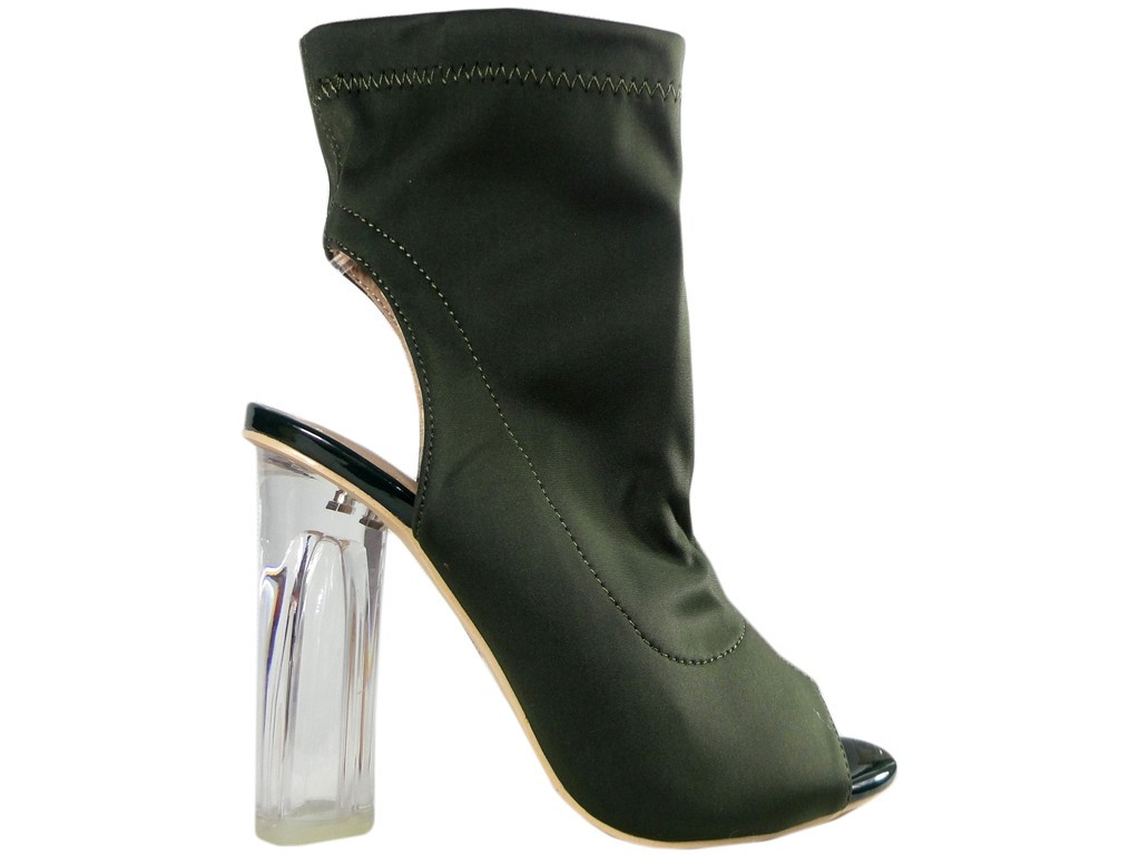 Bottes d'été Olive à talon ouvert - 1