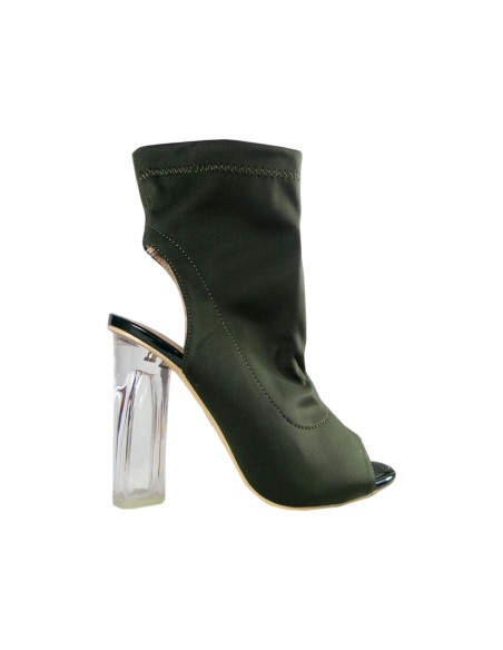 Olive ladies' summer boots with an open heel - 1