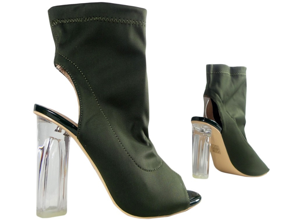 Bottes d'été Olive à talon ouvert - 3