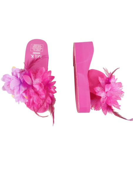 Pink flip-flops for women with feather anchors - 2