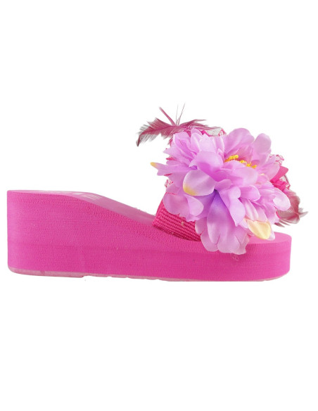 Pink flip-flops for women with feather anchors - 1