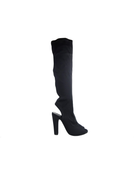 Damenstiefel über dem Knie von Stretch auf dem Pfosten - 1